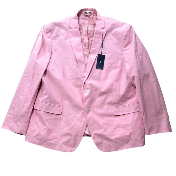 Izod Mens Pink Blazer Jacket Lining 2-Button Closure Size 52R New With Tags - Picture 1 of 12
